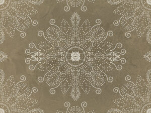Carta da parati in stile dot art con mandala sullo sfondo beige testurizzato